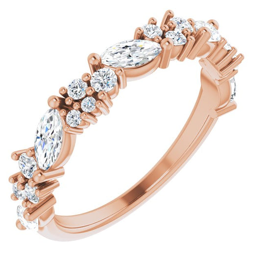 14K Rose 7/8 CTW Diamond Anniversary Band