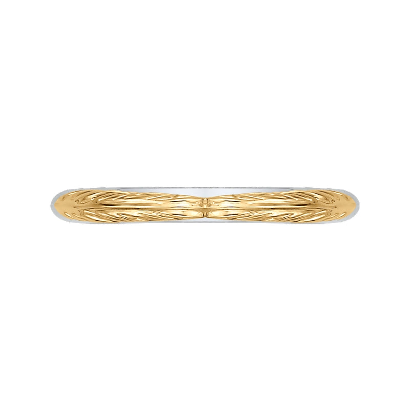 Shah Luxury 14K Two-Tone Gold Plain Wedding Band