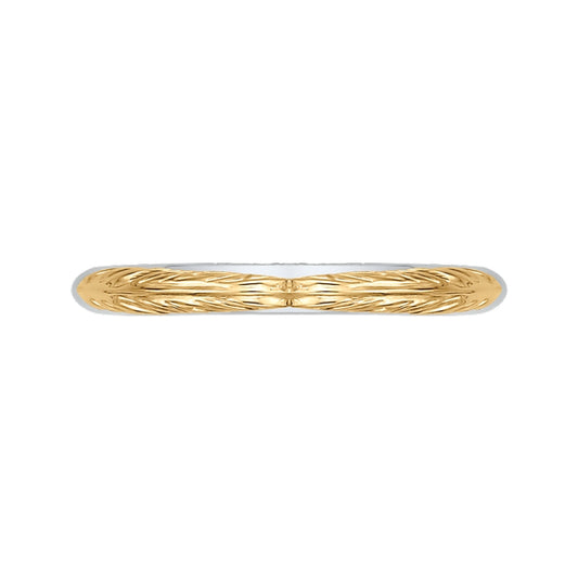 Shah Luxury 14K Two-Tone Gold Plain Wedding Band