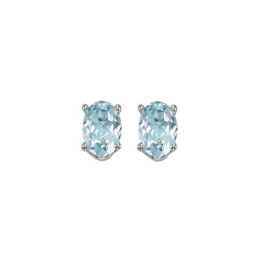 Gems One 14Kt White Gold Aquamarine (1 Ctw) Earring