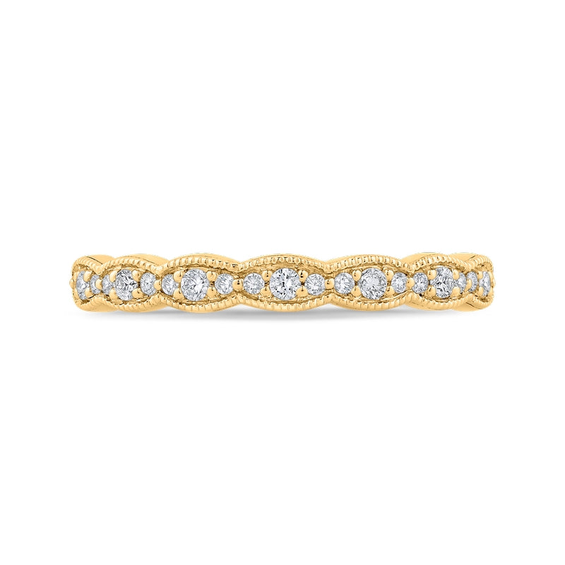 Shah Luxury Round Diamond Half-Eternity Wedding Band In 14K Yellow Gold