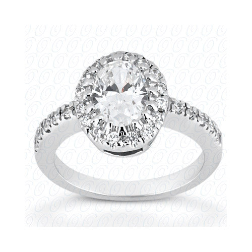 14k White Gold Diamond Semi-Mount Halo Engagement Ring