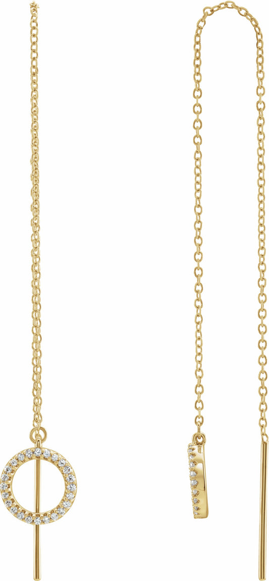 14K Yellow 1/6 CTW Diamond Geometric Chain Earrings
