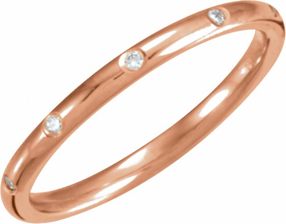 14K Rose 1/10 CTW Diamond Eternity Band