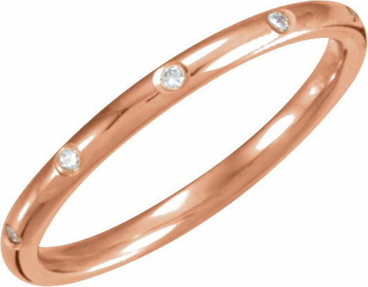 14K Rose 1/10 CTW Diamond Eternity Band