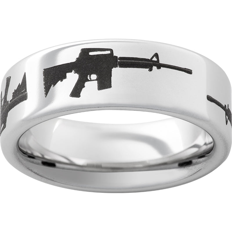 Serinium Pipe Cut Band with AR-15 Laser Engraving