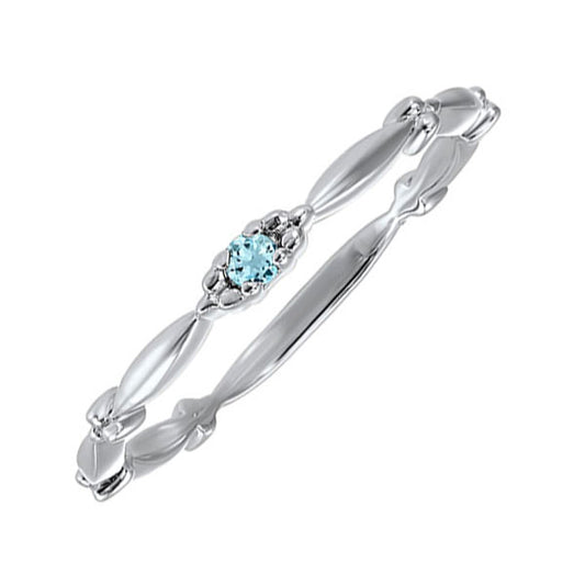 Gems One 10Kt White Gold Aquamarine (1/20 Ctw) Ring