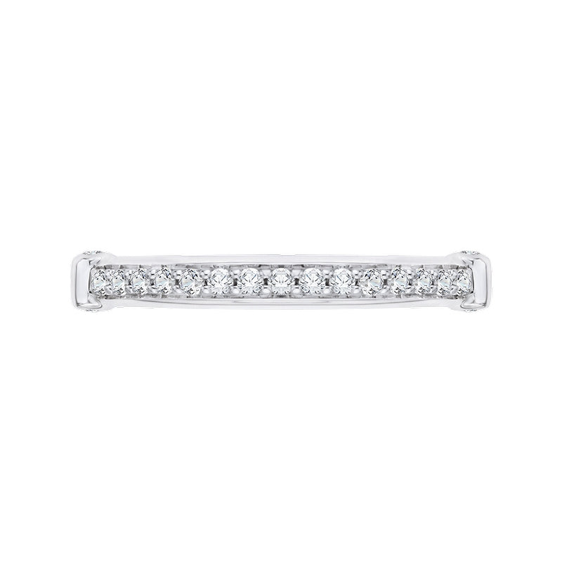 Shah Luxury 14K White Gold Round Diamond Wedding Band