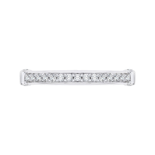 Shah Luxury 14K White Gold Round Diamond Wedding Band