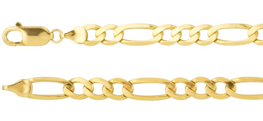 14K Yellow 5.5 mm Figaro 7 Bracelet