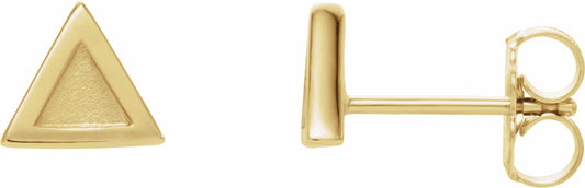 14K Yellow Petite Triangle Earrings