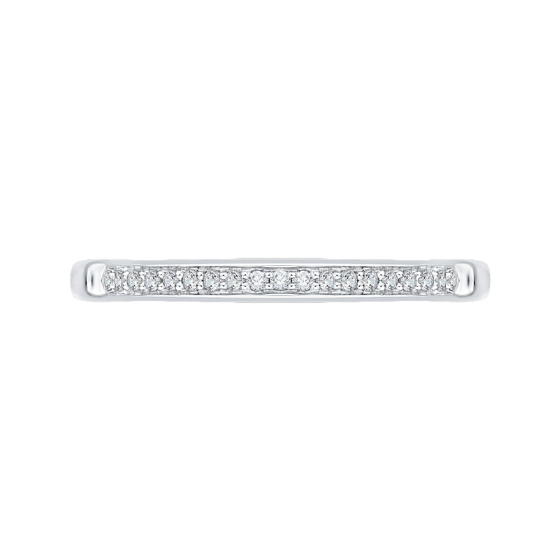 Shah Luxury 14K White Gold Round Diamond Wedding Band