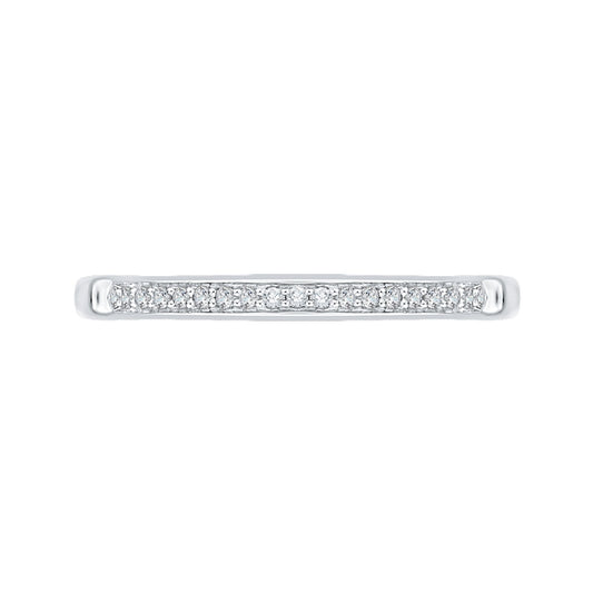 Shah Luxury 14K White Gold Round Diamond Wedding Band