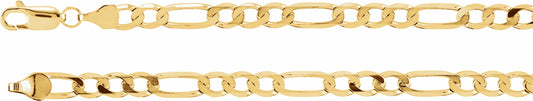 14K Yellow 5 mm Solid Figaro 8 Chain