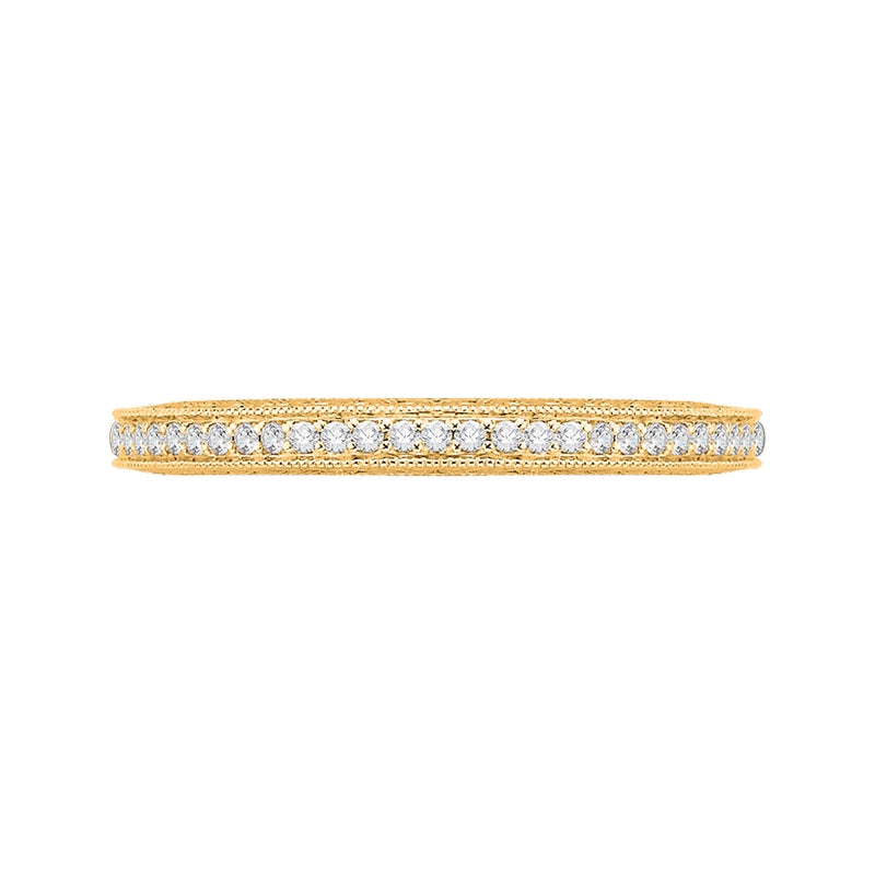 Shah Luxury 14K Yellow Gold Round Diamond Eternity Wedding Band