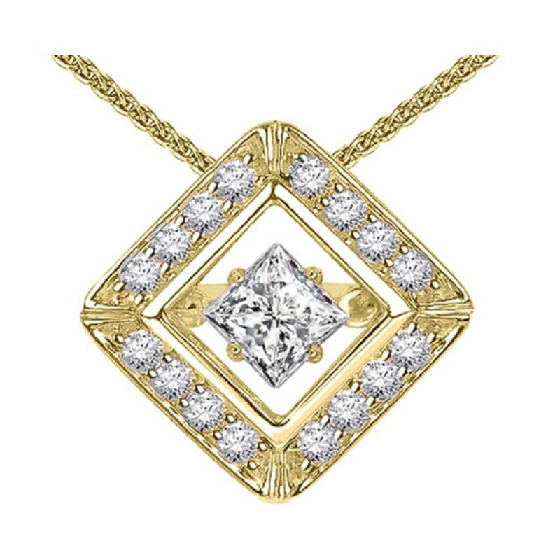 Gems One 14KT Yellow Gold & Diamond Rhythm Of Love Neckwear Pendant  - 1/2 ctw