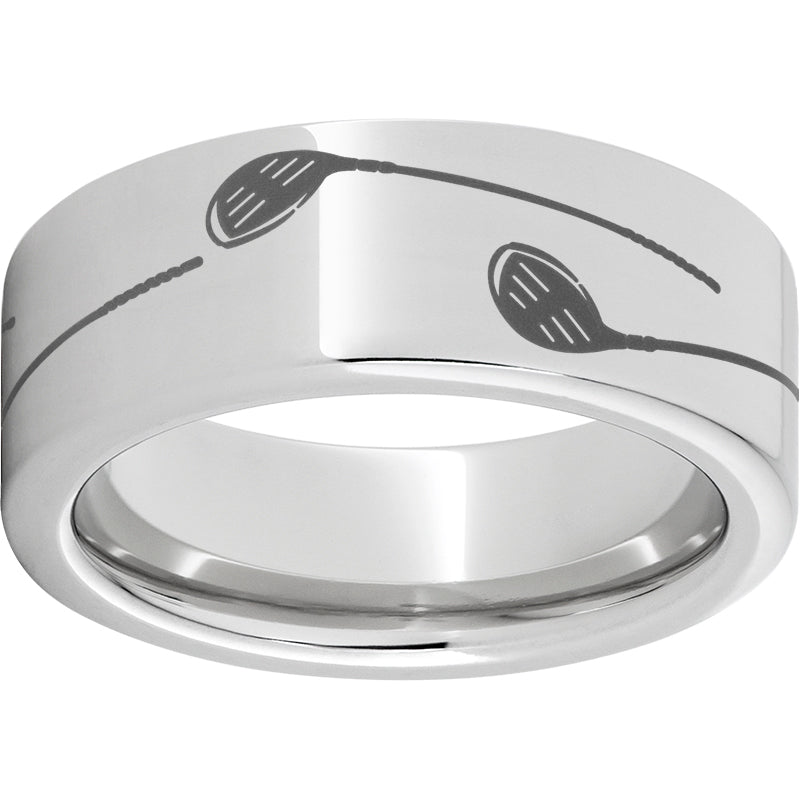Serinium Pipe Cut Band with Golf Club Laser Engraving