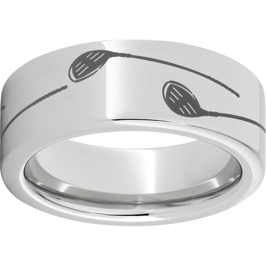 Serinium Pipe Cut Band with Golf Club Laser Engraving