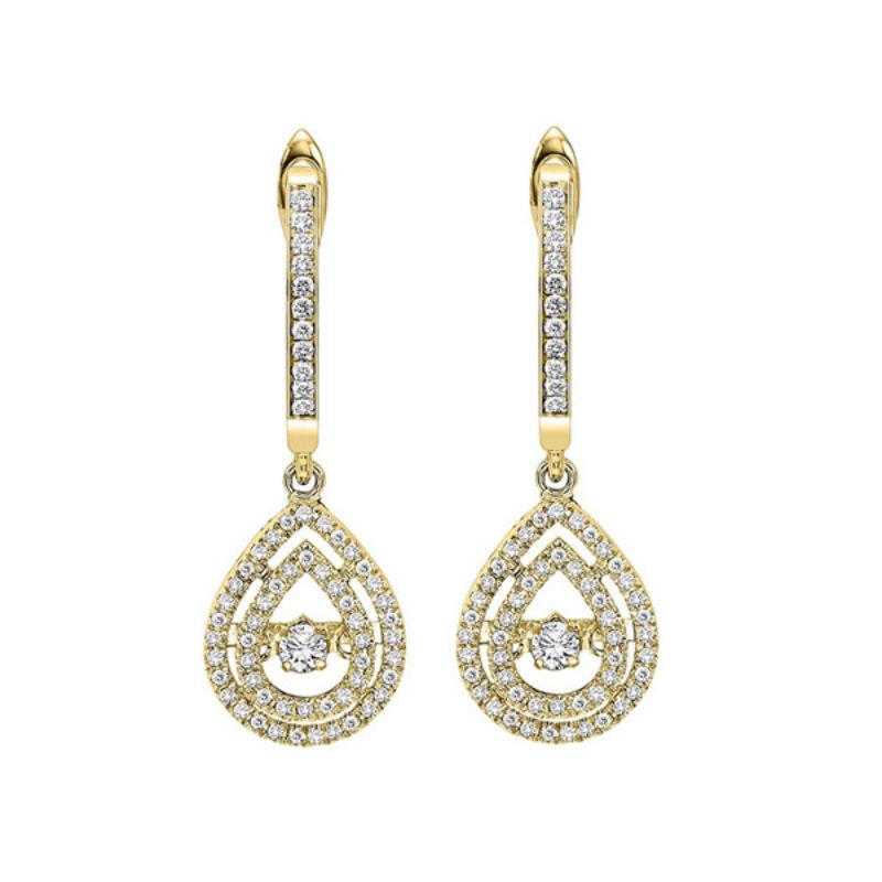 Gems One 14KT Yellow Gold & Diamond Rhythm Of Love Fashion Earrings  - 1/2 ctw