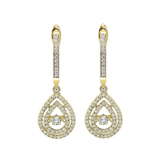Gems One 14KT Yellow Gold & Diamond Rhythm Of Love Fashion Earrings  - 1/2 ctw