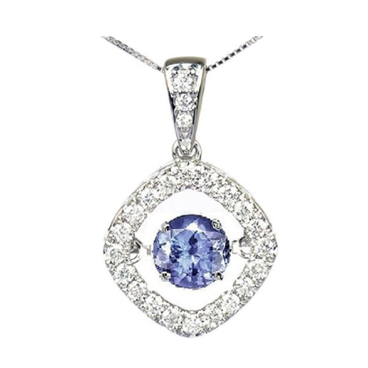 Gems One 14KT White Gold & Diamond Rhythm Of Love Neckwear Pendant  - 1/4 ctw