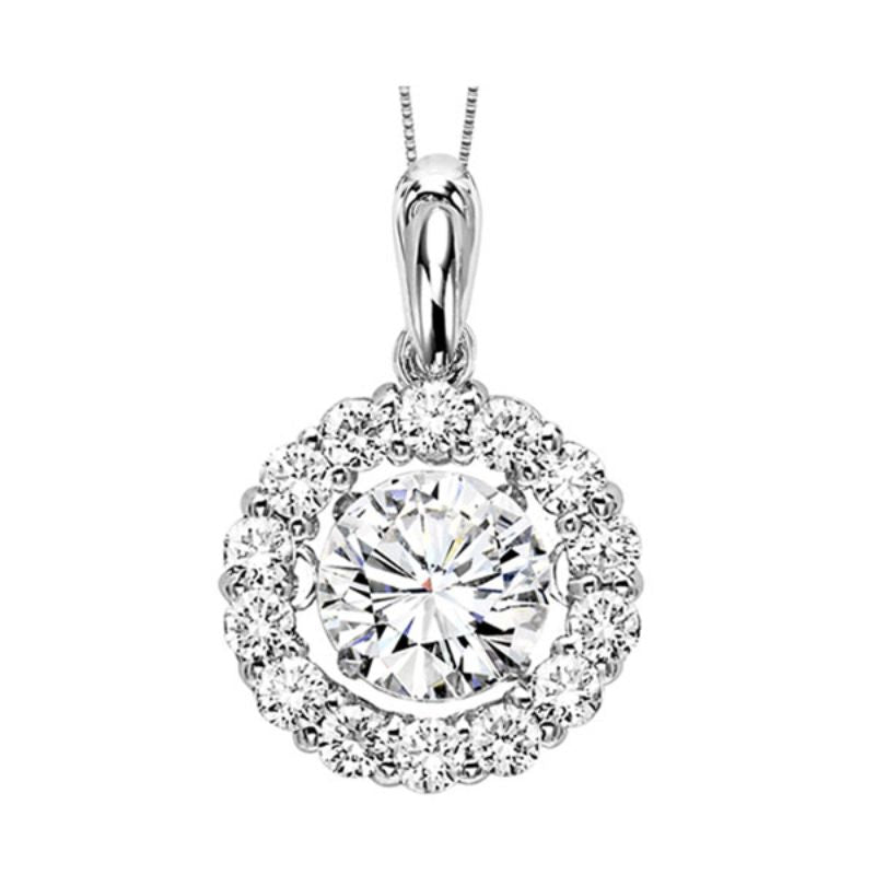 Gems One 14KT White Gold & Diamond Rhythm Of Love Neckwear Pendant  - 3/4 ctw
