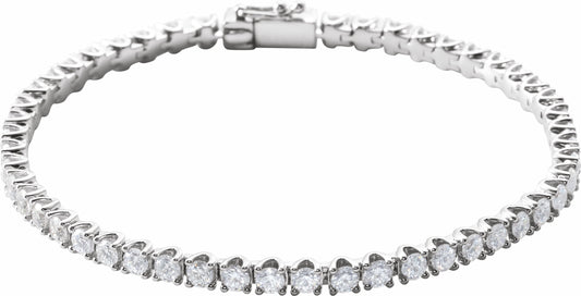 14K White 5 CTW Diamond Line 7 Bracelet