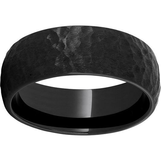 Black Diamond Ceramic Domed Band with Moon Finish