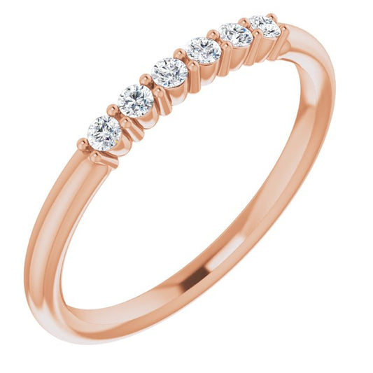 14K Rose 1/8 CTW Diamond Stackable Ring