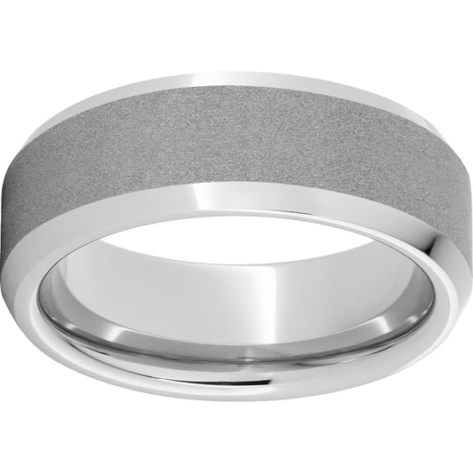 Serinium Beveled Edge Band with a Sandblast Finish