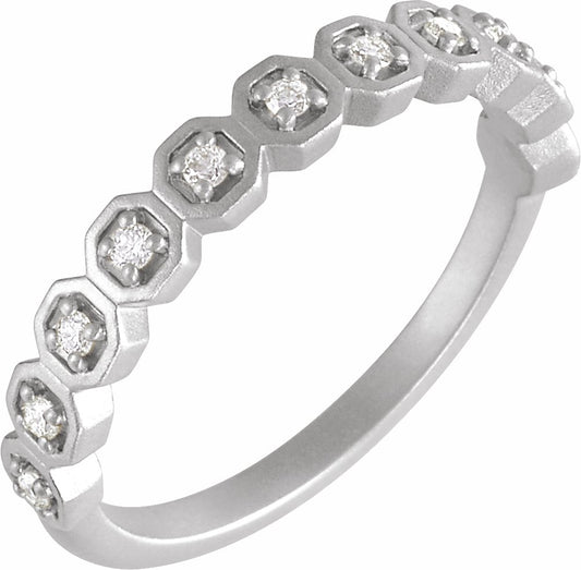 14K White 1/6 CTW Diamond Anniversary Band