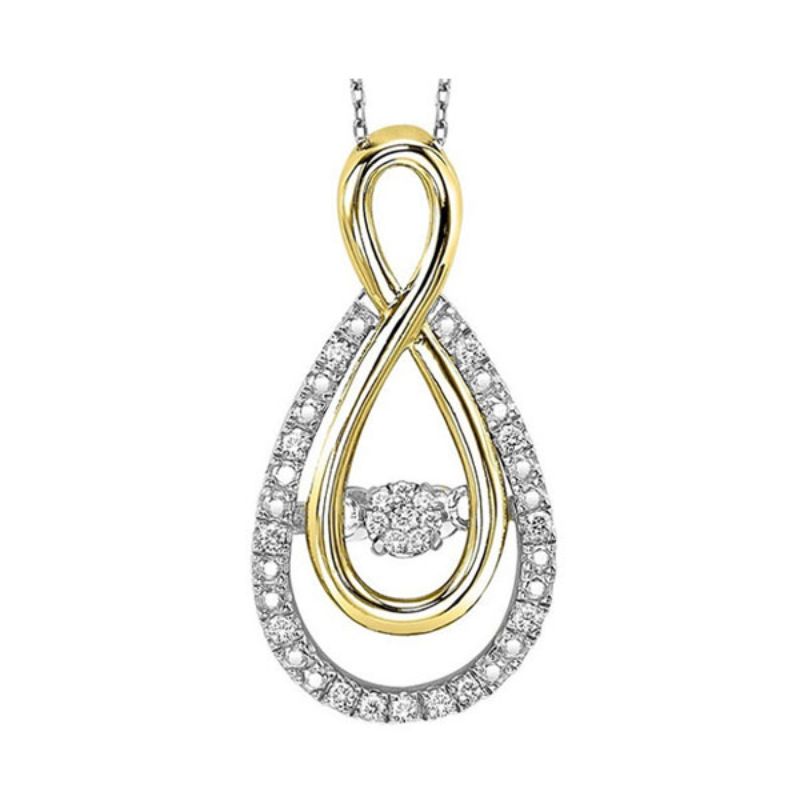 Gems One Silver (SLV 995) Diamond Rhythm Of Love Neckwear Pendant  - 1/10 ctw