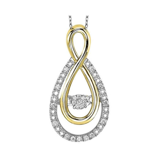 Gems One Silver (SLV 995) Diamond Rhythm Of Love Neckwear Pendant  - 1/10 ctw