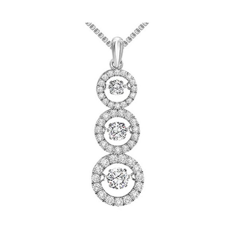 Gems One 14KT White Gold & Diamond Rhythm Of Love Neckwear Pendant  - 1/2 ctw