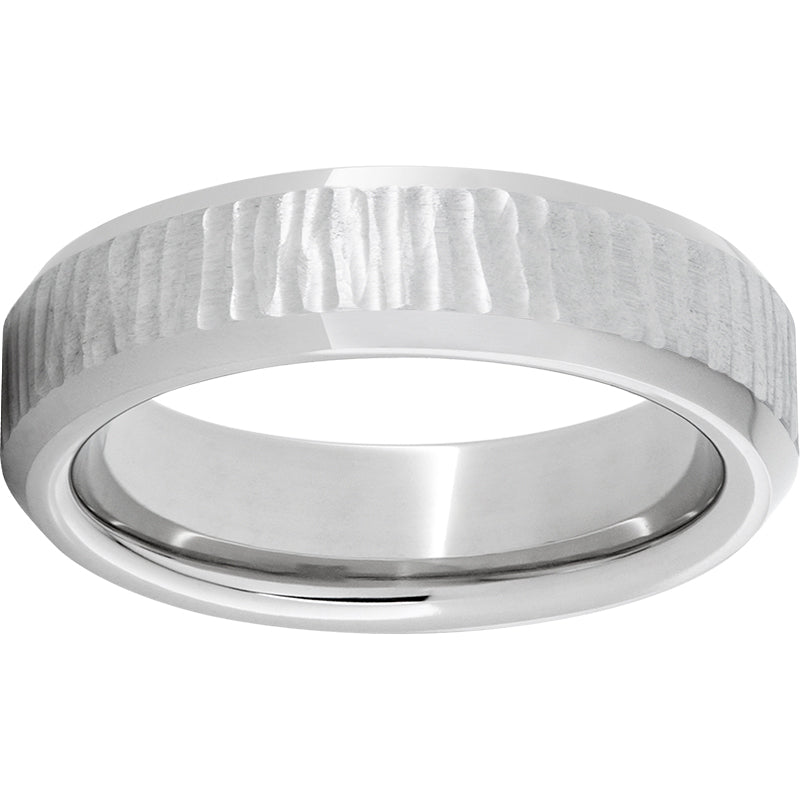 Serinium Beveled Edge Band with Bark 1 Finish and Polished Edges