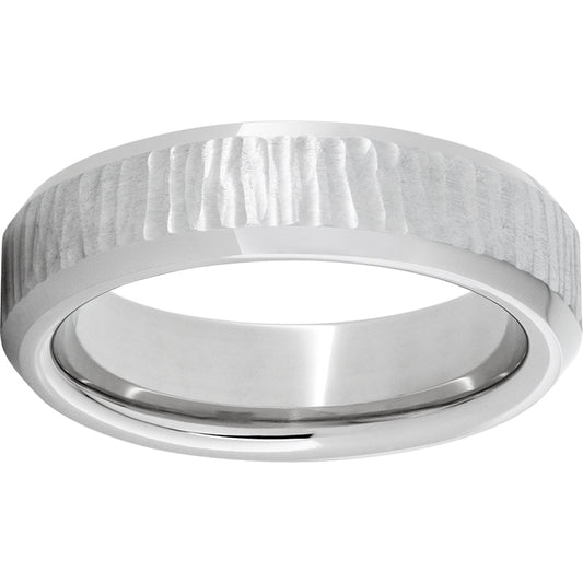 Serinium Beveled Edge Band with Bark 1 Finish and Polished Edges