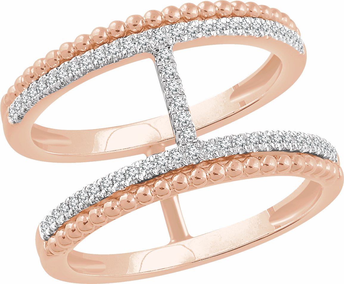 14K Rose 1/5 CTW Diamond Negative Space Ring