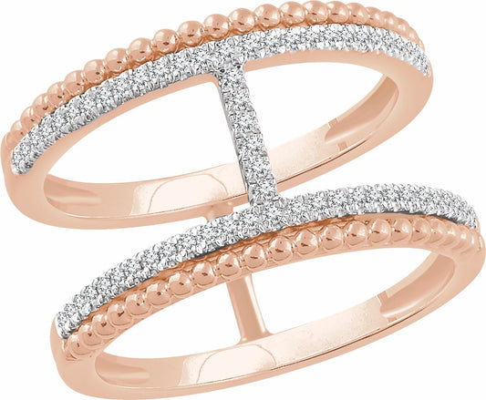14K Rose 1/5 CTW Diamond Negative Space Ring