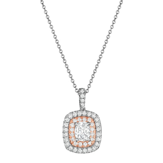 Henri Daussi 18k Rose Gold Diamond Pendant
