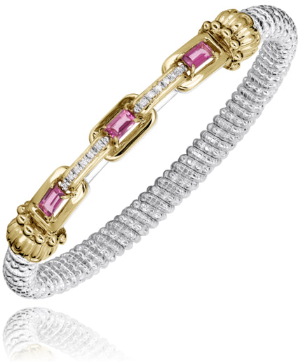 Vahan 14k Gold & Sterling Silver Pink Topaz Bracelet