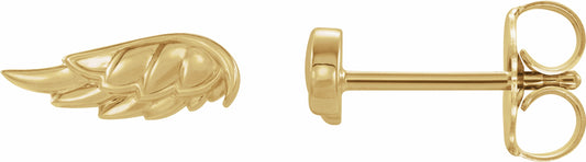 14K Yellow Angel Wing Earrings