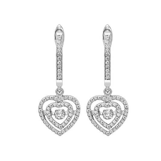 Gems One 14KT White Gold & Diamond Rhythm Of Love Fashion Earrings  - 1/2 ctw
