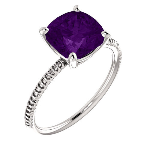 14k White Gold Stuller Amethyst Fashion Ring