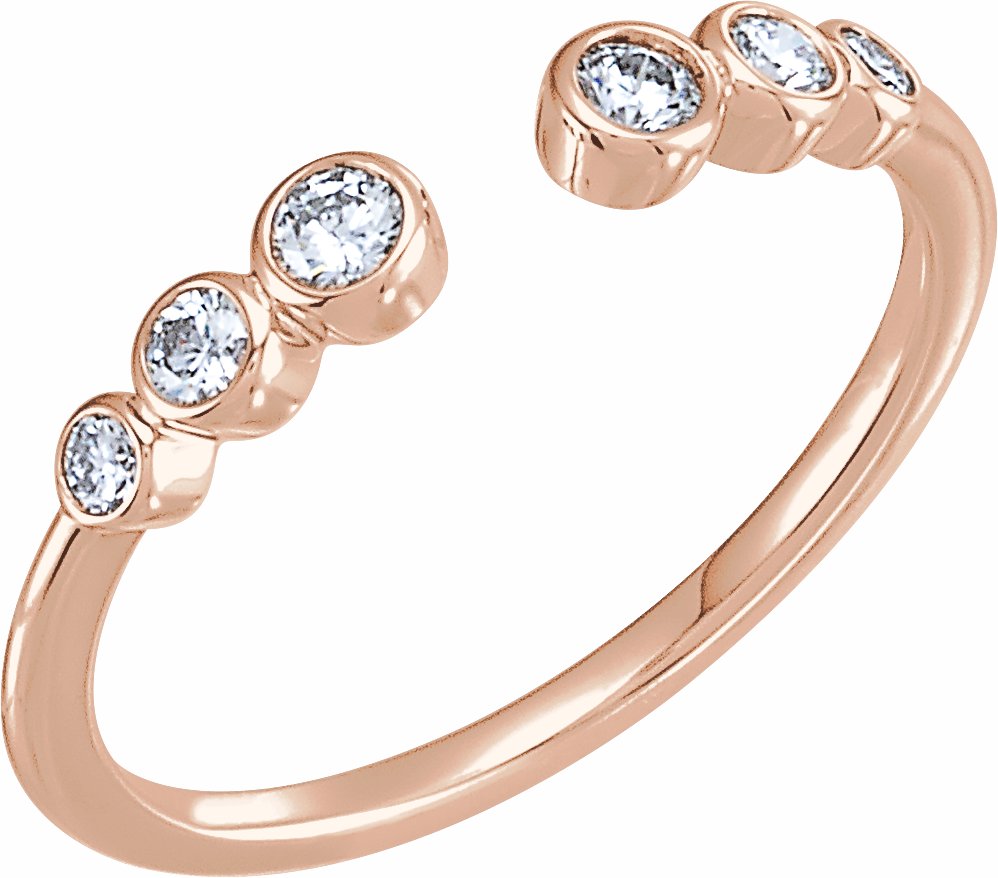 14K Rose 1/4 CTW Diamond Negative Space Ring
