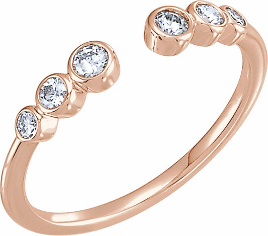 14K Rose 1/4 CTW Diamond Negative Space Ring