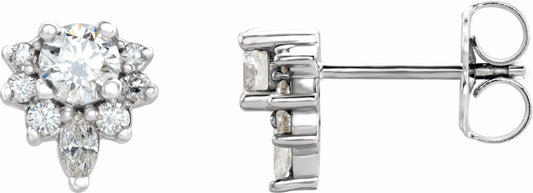 14K White 1/2 CTW Diamond Earrings