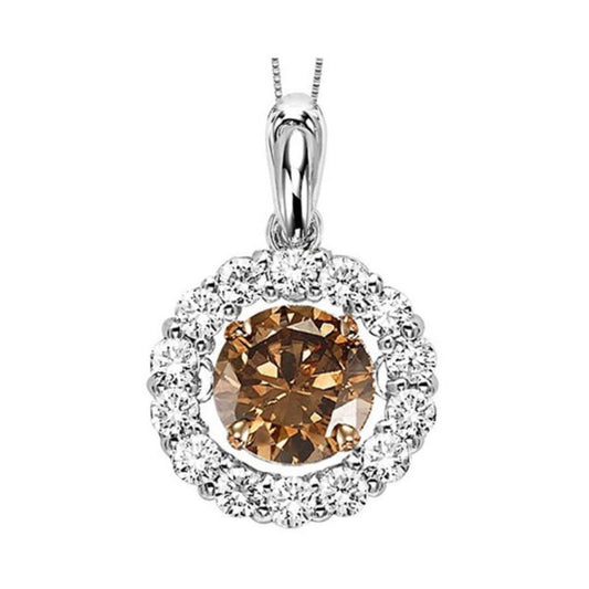 Gems One 14KT White Gold & Diamond Rhythm Of Love Neckwear Pendant  - 1/2 ctw