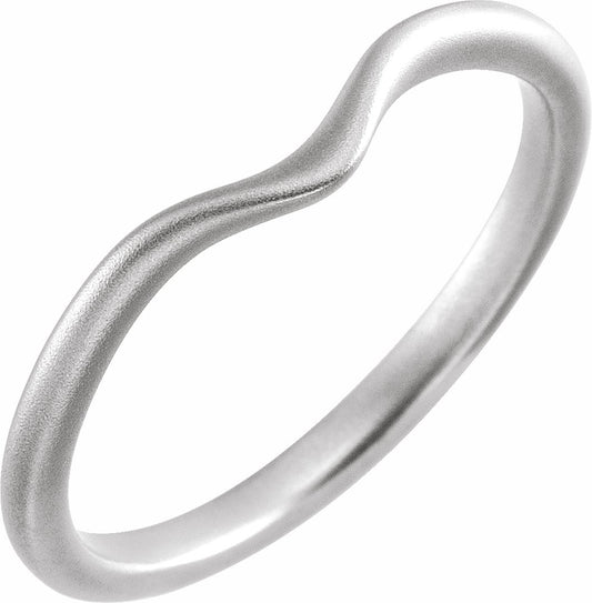 14K White Matching Band with Bead Blast Finish