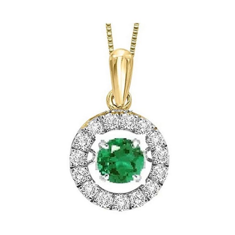 Gems One 14KT Yellow Gold & Diamond Rhythm Of Love Neckwear Pendant  - 1/8 ctw