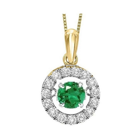 Gems One 14KT Yellow Gold & Diamond Rhythm Of Love Neckwear Pendant  - 1/8 ctw